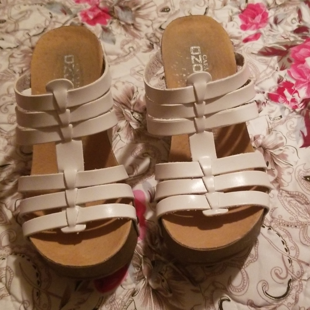 White platform wedges